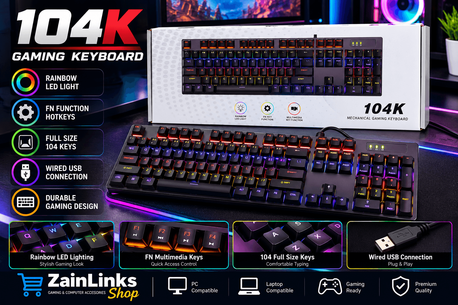 104K RGB Gaming Keyboard