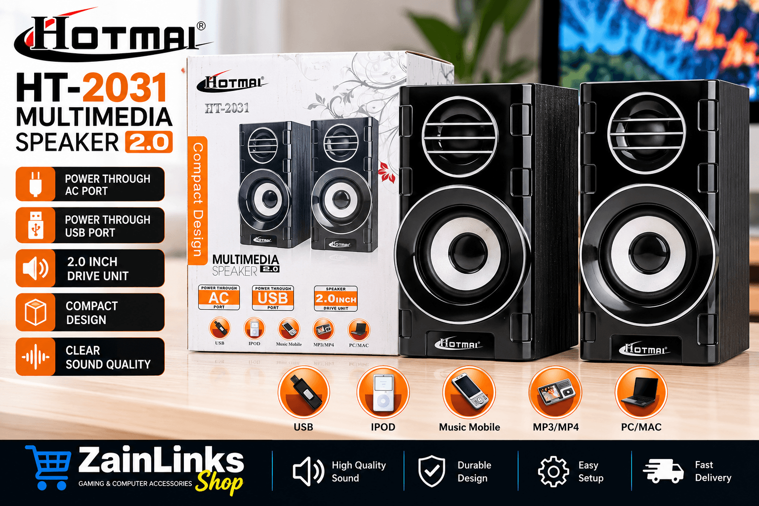 HOTMAI HT-2031 Multimedia Speaker 2.0
