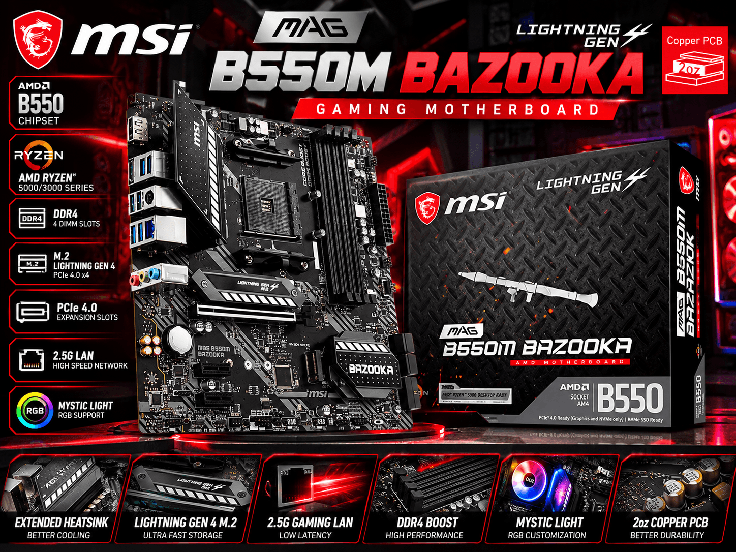 MSI MAG B550M Mortar Gaming Motherboard