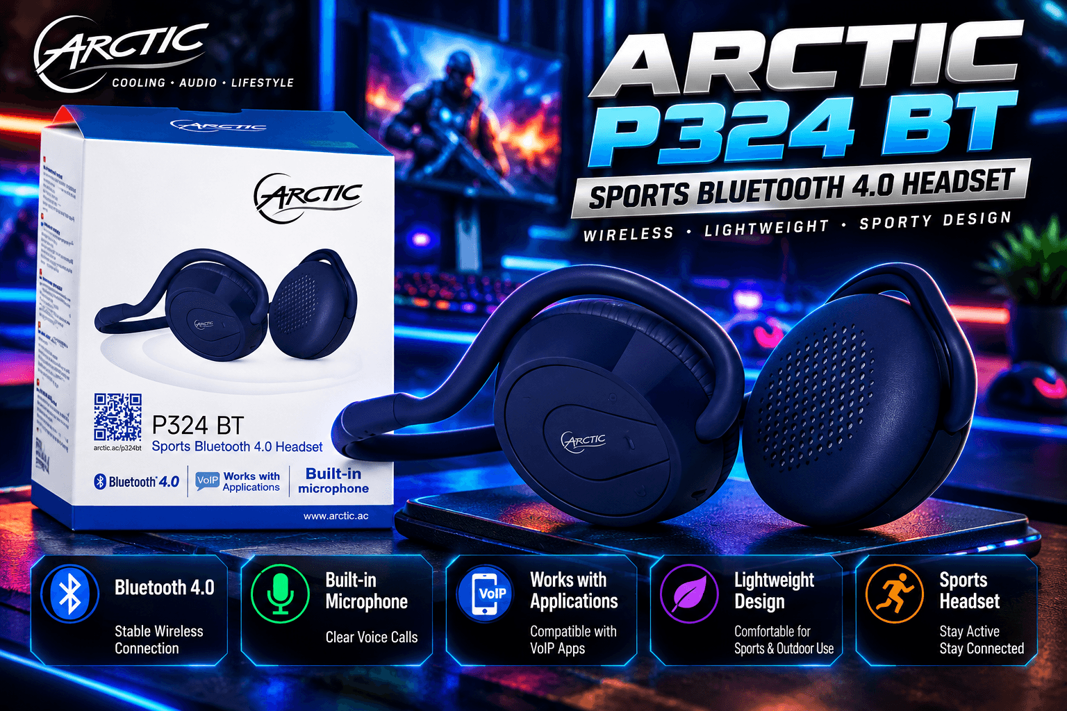 ARCTIC P324 BT Sports Bluetooth 4.0 Headset