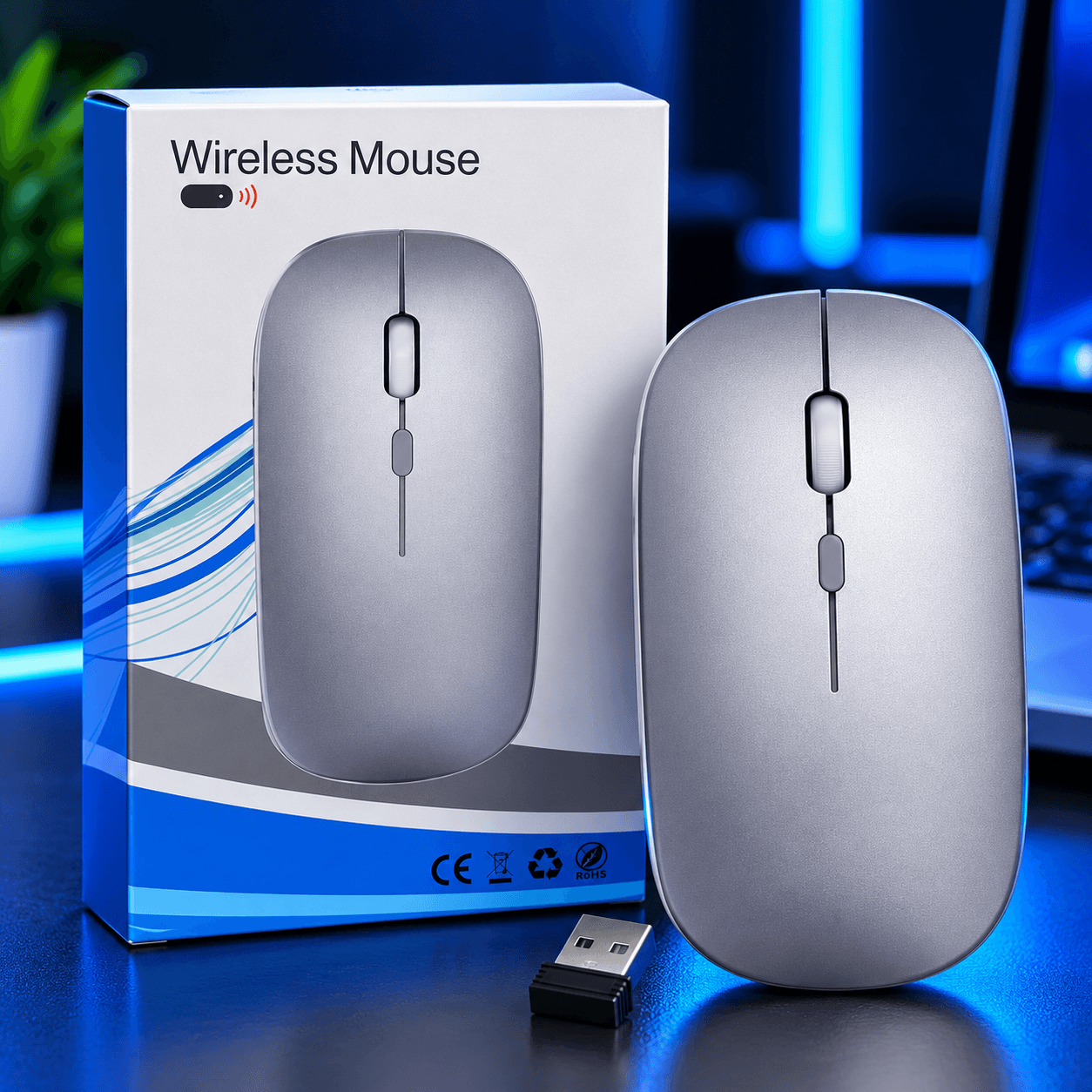 Silver Wireless Mouse – Stylish Design & Smooth Control