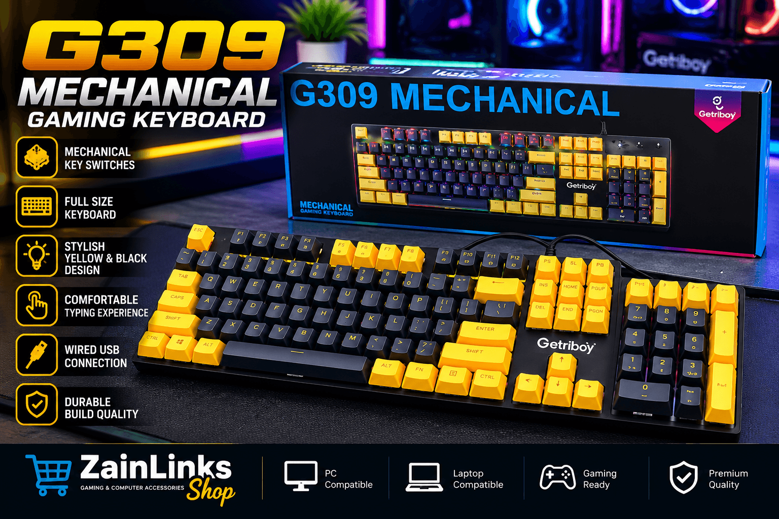 Getriboy G309 Mechanical Gaming Keyboard
