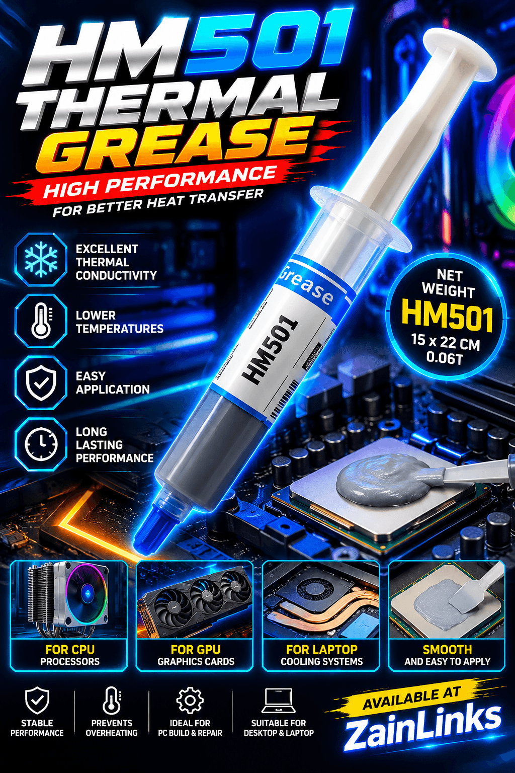 HM501 Thermal Grease – High-Performance Thermal Paste