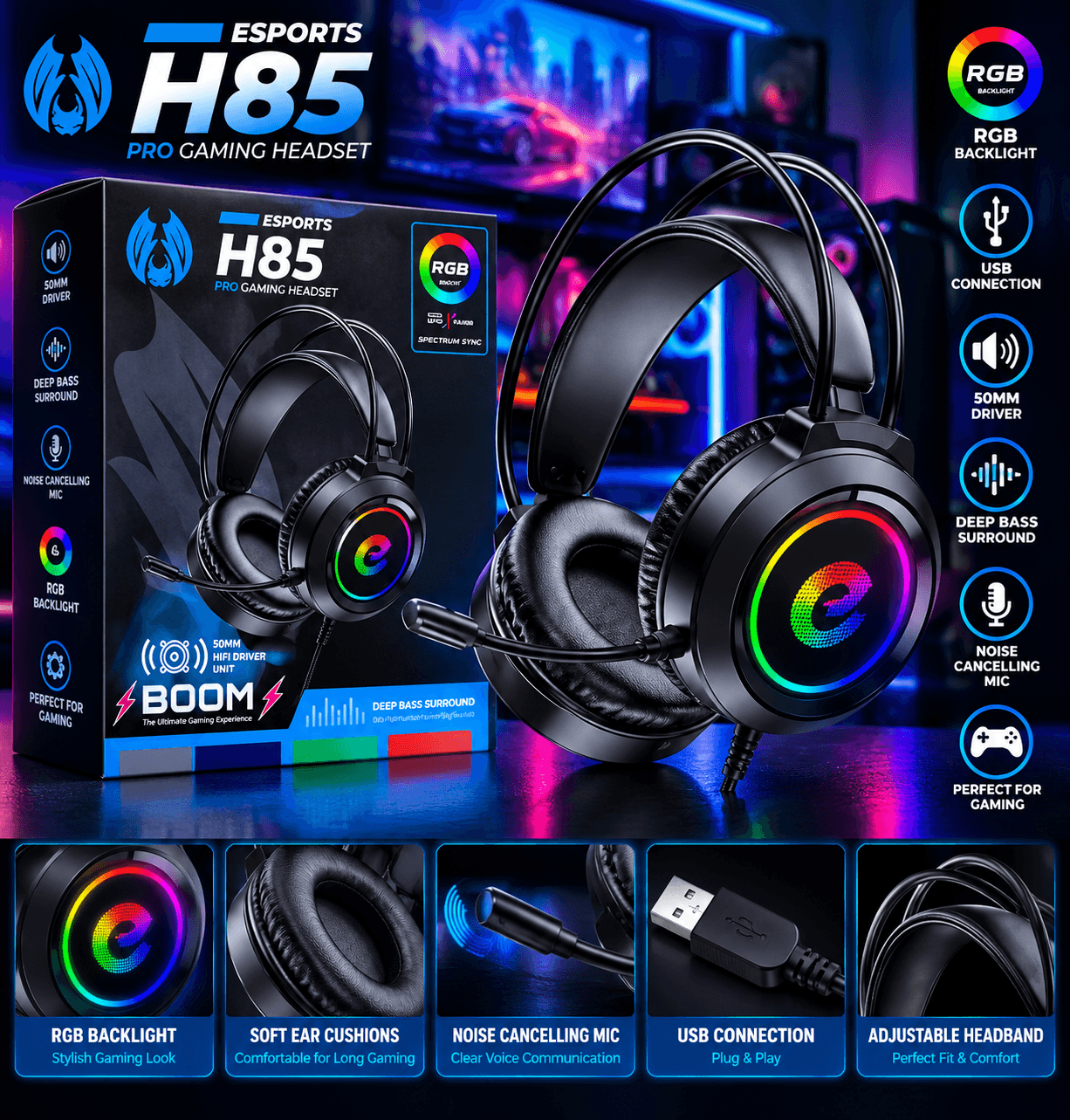 ESPORTS H85 Pro Gaming Headset