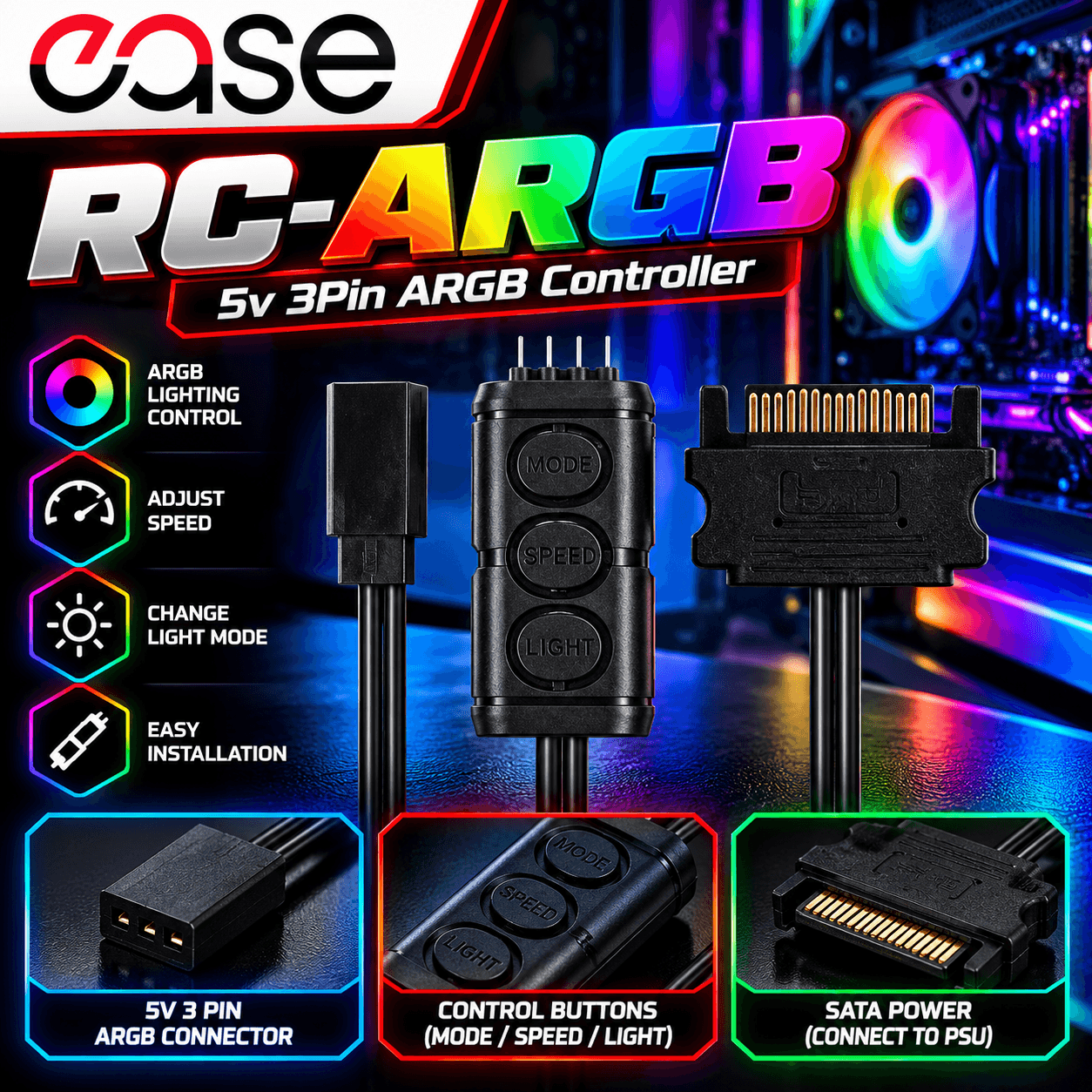 Ease RC-ARGB – 5V 3-Pin ARGB Controller