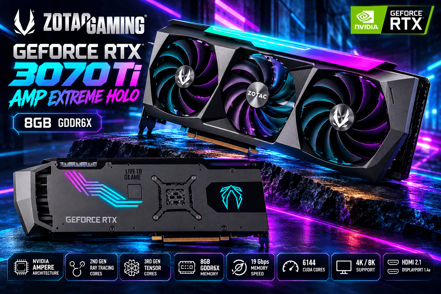 ZOTAC GAMING GeForce RTX 3070 Ti AMP Extreme Holo 8GB GDDR6X